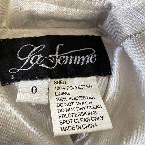 La Femme Prom Evening Full Length Colorful Beaded Plunging Open Back Stunning Ma - Picture 13 of 14